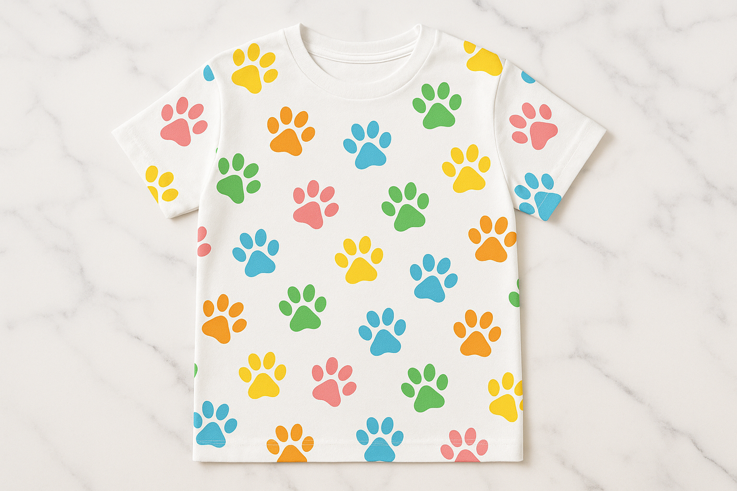 Dog Paw Print T-Shirt - Pet Lover Gift Unisex Cotton Tee