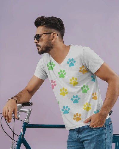 Dog Paw Print T-Shirt - Pet Lover Gift Unisex Cotton Tee